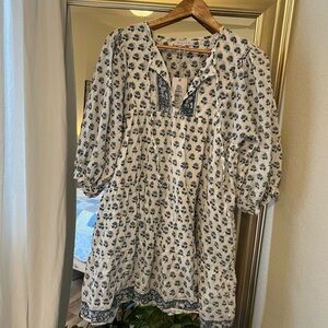Marea Casita NWT blue floral flowy cotton dress - size small